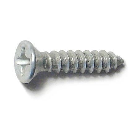 Midwest Fastener Wood Screw, #5, 5/8 in, Zinc Plated Steel Flat Head Phillips Drive, 50 PK 69853